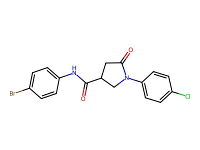 N-(4-bromophenyl)-1-(4-chlorophenyl)-5-oxopyrrolidine-3-carboxamide structure