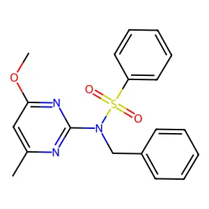 N-benzyl-N-(4-methoxy-6-methylpyrimidin-2-yl)benzenesulfonamide structure