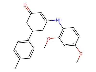 3-[(2,4-Dimethoxyphenyl)amino]-5-(4-methylphenyl)cyclohex-2-en-1-one structure