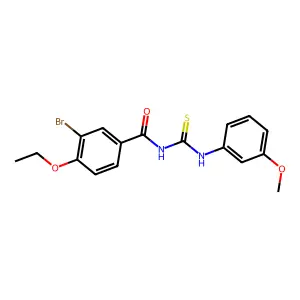 3-bromo-4-ethoxy-N-[(3-methoxyphenyl)carbamothioyl]benzamide structure