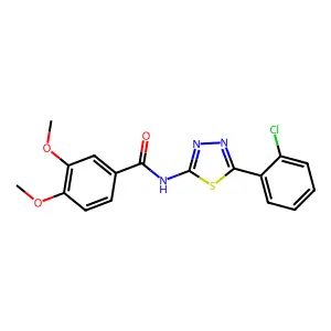 N-[5-(2-chlorophenyl)-1,3,4-thiadiazol-2-yl]-3,4-dimethoxybenzamide structure