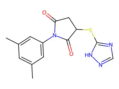 1-(3,5-dimethylphenyl)-3-(1H-1,2,4-triazol-5-ylthio)pyrrolidine-2,5-dione structure