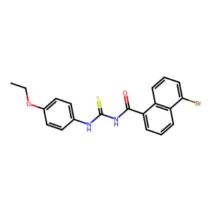5-bromo-N-[(4-ethoxyphenyl)carbamothioyl]naphthalene-1-carboxamide structure