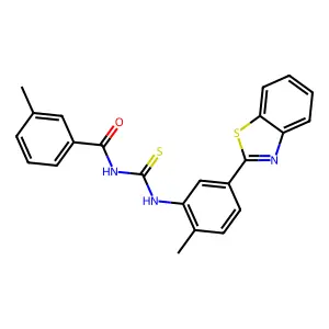N-[[5-(1,3-benzothiazol-2-yl)-2-methylphenyl]carbamothioyl]-3-methylbenzamide structure