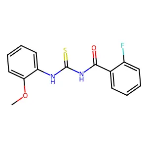 2-fluoro-N-[(2-methoxyphenyl)carbamothioyl]benzamide structure
