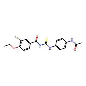 N-[(4-acetamidophenyl)carbamothioyl]-3-bromo-4-ethoxybenzamide structure