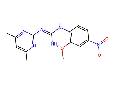 2-(4,6-Dimethylpyrimidin-2-yl)-1-(2-methoxy-4-nitrophenyl)guanidine structure