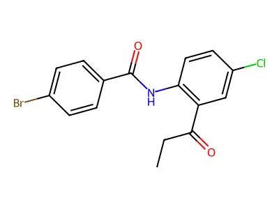 4-bromo-N-(4-chloro-2-propanoylphenyl)benzamide structure