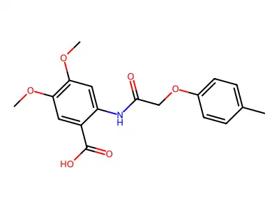 4,5-Dimethoxy-2-{[(4-methylphenoxy)acetyl]amino}benzoic acid structure