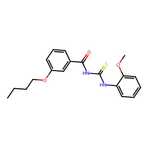 3-butoxy-N-[(2-methoxyphenyl)carbamothioyl]benzamide structure