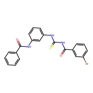 N-[(3-benzamidophenyl)carbamothioyl]-3-bromobenzamide structure