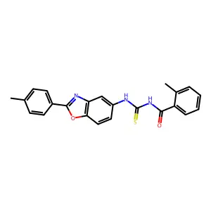 2-methyl-N-[[2-(4-methylphenyl)-1,3-benzoxazol-5-yl]carbamothioyl]benzamide structure