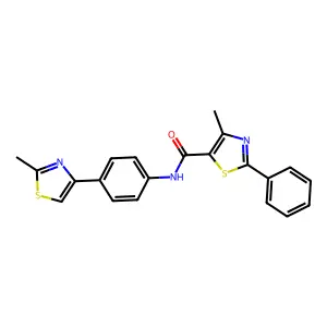 4-methyl-N-[4-(2-methyl-1,3-thiazol-4-yl)phenyl]-2-phenyl-1,3-thiazole-5-carboxamide structure
