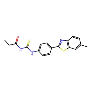 N-[[4-(6-methyl-1,3-benzothiazol-2-yl)phenyl]carbamothioyl]propanamide structure