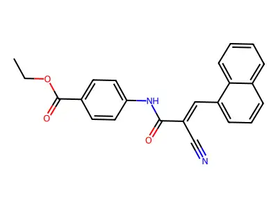 ethyl 4-((2E)-2-cyano-3-naphthylprop-2-enoylamino)benzoate structure