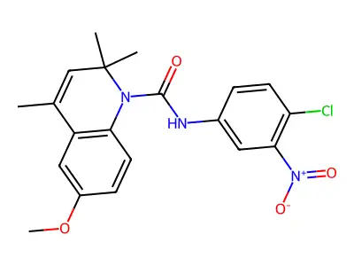 N-(4-chloro-3-nitrophenyl)-6-methoxy-2,2,4-trimethylquinoline-1-carboxamide structure