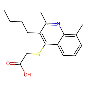 [(3-Butyl-2,8-dimethylquinolin-4-yl)sulfanyl]acetic acid structure