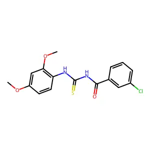 3-chloro-N-[(2,4-dimethoxyphenyl)carbamothioyl]benzamide structure