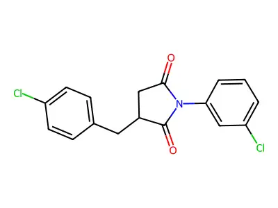 1-(3-Chlorophenyl)-3-[(4-chlorophenyl)methyl]pyrrolidine-2,5-dione structure