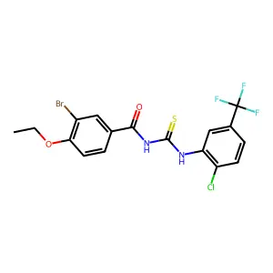 3-bromo-N-[[2-chloro-5-(trifluoromethyl)phenyl]carbamothioyl]-4-ethoxybenzamide structure