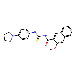 3-methoxy-N-[(4-pyrrolidin-1-ylphenyl)carbamothioyl]naphthalene-2-carboxamide structure
