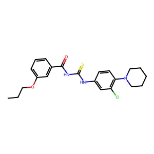 N-[(3-chloro-4-piperidin-1-ylphenyl)carbamothioyl]-3-propoxybenzamide structure