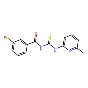3-bromo-N-[(6-methylpyridin-2-yl)carbamothioyl]benzamide structure