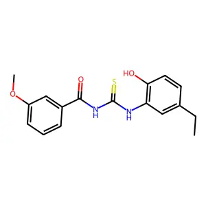 N-[(5-ethyl-2-hydroxyphenyl)carbamothioyl]-3-methoxybenzamide structure