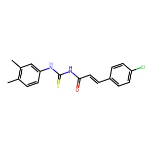 (E)-3-(4-chlorophenyl)-N-[(3,4-dimethylphenyl)carbamothioyl]prop-2-enamide structure
