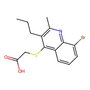 [(8-Bromo-2-methyl-3-propylquinolin-4-yl)sulfanyl]acetic acid structure