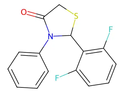 4-Thiazolidinone, 2-(2,6-difluorophenyl)-3-phenyl- structure