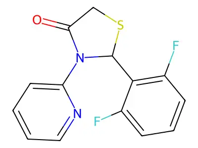 4-Thiazolidinone, 2-(2,6-difluorophenyl)-3-(2-pyridinyl)- structure