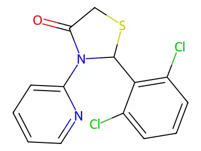 4-Thiazolidinone, 2-(2,6-dichlorophenyl)-3-(2-pyridinyl)- structure