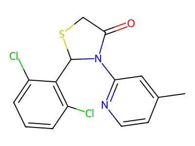 4-Thiazolidinone, 2-(2,6-dichlorophenyl)-3-(4-methyl-2-pyridinyl)- structure