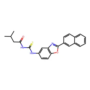 3-methyl-N-[(2-naphthalen-2-yl-1,3-benzoxazol-5-yl)carbamothioyl]butanamide structure