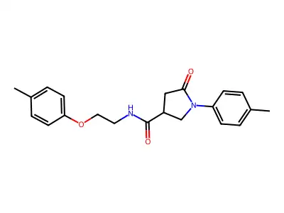 N-[2-(4-methylphenoxy)ethyl]-1-(4-methylphenyl)-5-oxopyrrolidine-3-carboxamide structure