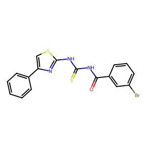 3-bromo-N-[(4-phenyl-1,3-thiazol-2-yl)carbamothioyl]benzamide structure