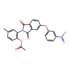 [4-methyl-2-[5-(3-nitrophenoxy)-1,3-dioxo-isoindol-2-yl]phenyl] Acetate structure