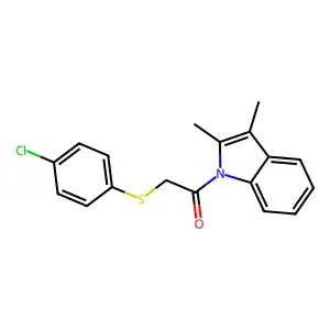 2-(4-Chlorophenyl)sulfanyl-1-(2,3-dimethylindol-1-yl)ethanone structure