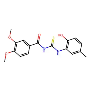 N-[(2-hydroxy-5-methylphenyl)carbamothioyl]-3,4-dimethoxybenzamide structure