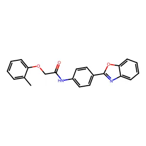 N-[4-(1,3-benzoxazol-2-yl)phenyl]-2-(2-methylphenoxy)acetamide structure