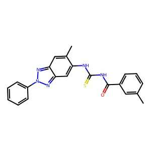 3-methyl-N-[(6-methyl-2-phenylbenzotriazol-5-yl)carbamothioyl]benzamide structure