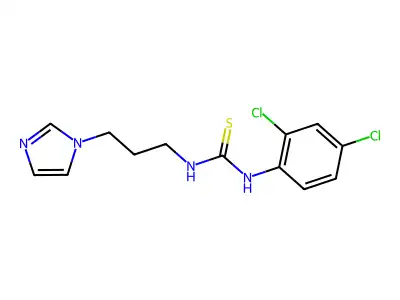 N-(2,4-dichlorophenyl)-N'-[3-(1H-imidazol-1-yl)propyl]thiourea structure