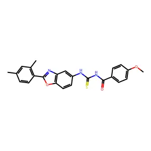 N-[[2-(2,4-dimethylphenyl)-1,3-benzoxazol-5-yl]carbamothioyl]-4-methoxybenzamide structure