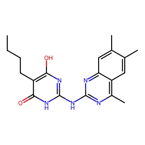 5-Butyl-2-[(4,6,7-trimethyl-2-quinazolinyl)amino]-4,6-pyrimidinediol structure