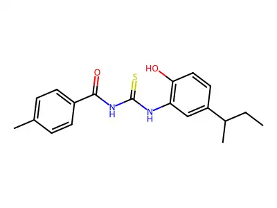 N-{[5-(butan-2-yl)-2-hydroxyphenyl]carbamothioyl}-4-methylbenzamide structure
