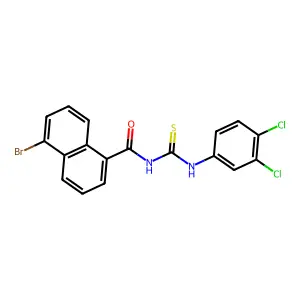 5-bromo-N-[(3,4-dichlorophenyl)carbamothioyl]naphthalene-1-carboxamide structure