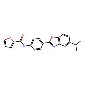 N-[4-(5-isopropyl-1,3-benzoxazol-2-yl)phenyl]-2-furamide structure