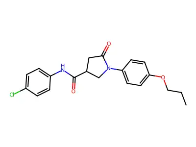 N-(4-chlorophenyl)-5-oxo-1-(4-propoxyphenyl)pyrrolidine-3-carboxamide structure