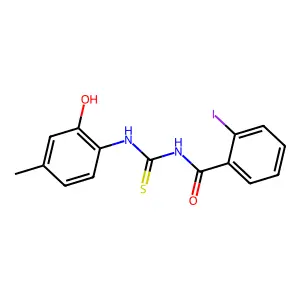 N-[(2-hydroxy-4-methylphenyl)carbamothioyl]-2-iodobenzamide structure